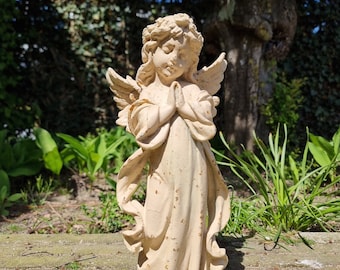 Ange en fonte - Ange décoratif - Décoration jardin et terrasse - Idée cadeau - Ange priant