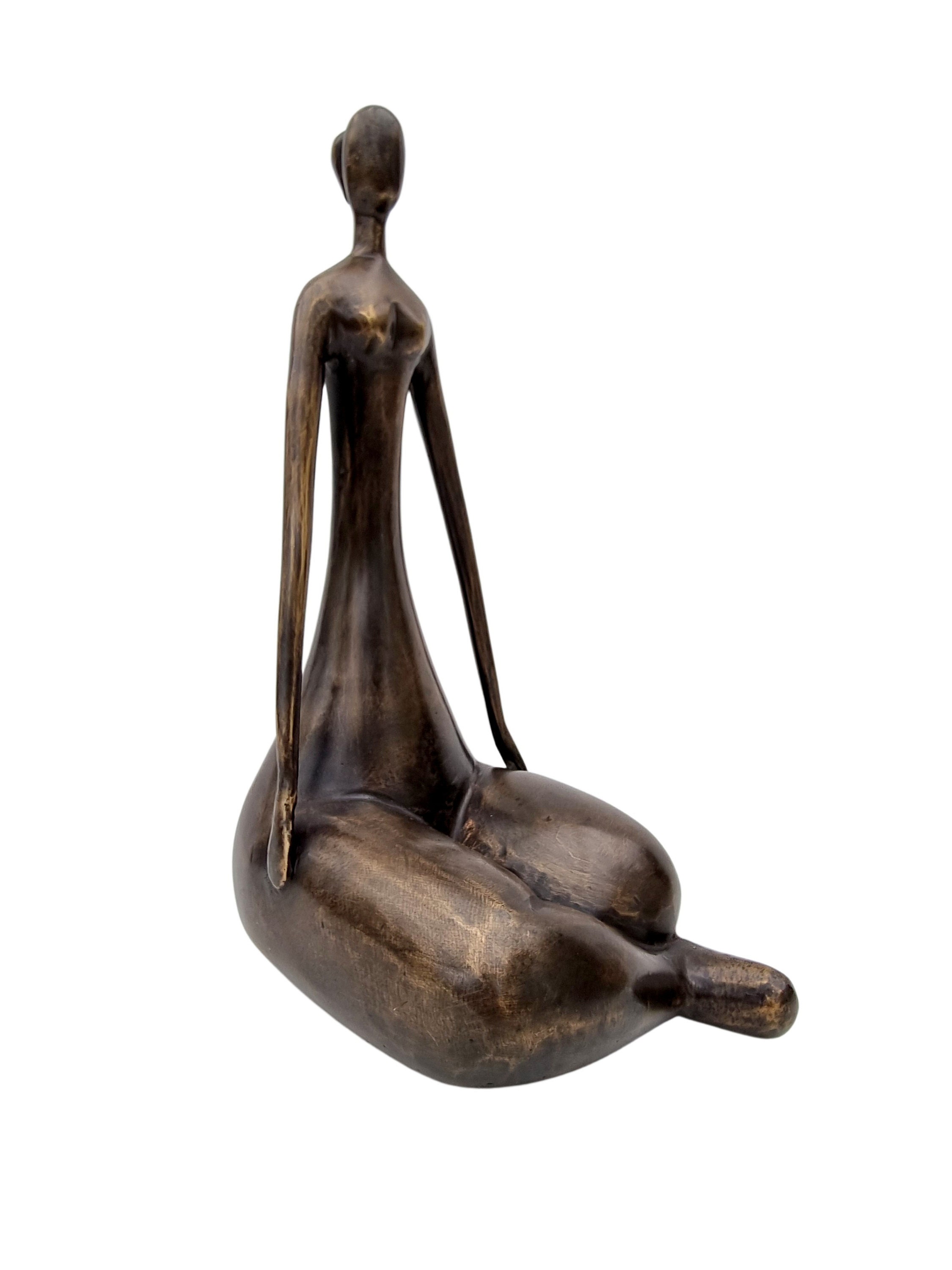 Minimalist bronze sculpture Seated woman Abstract bronze sculptures