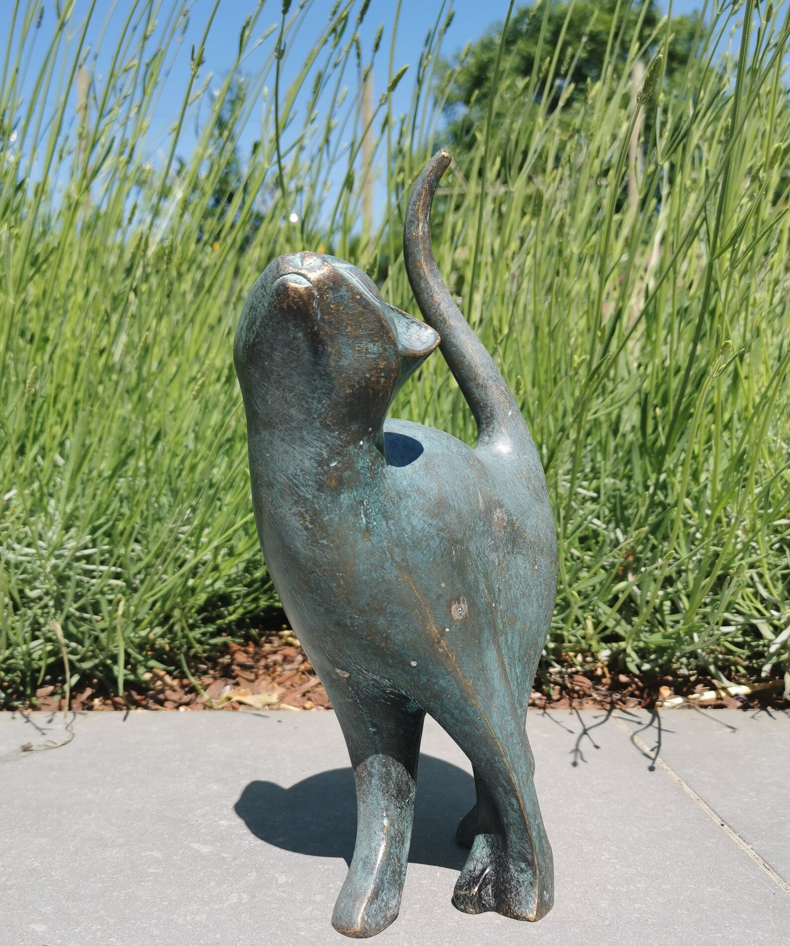 Beautiful Bronze Sculpture of a Cat With a Rounded Back Etsy