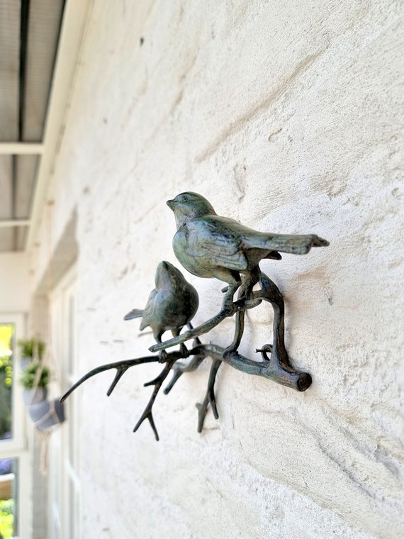 Bronze Wall Decor Birds on a Twig Wall Sculptures Etsy