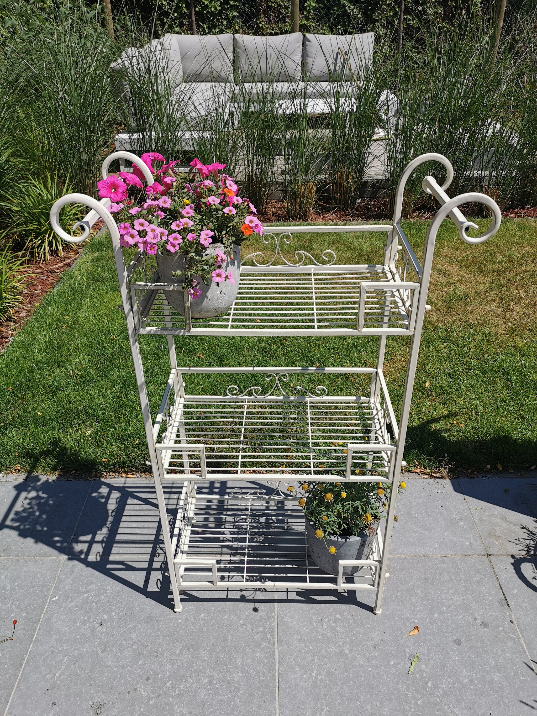 Wrought iron garden rack Flower rack garden and patio furniture and