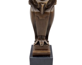 Bronze owl in Art deco style - Owl sculptures - Owl bookends