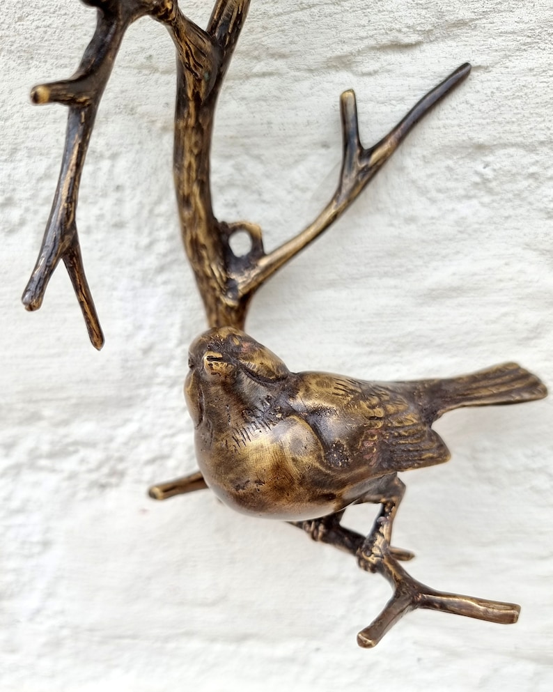Bronze Wall Decor Birds on a Twig Wall Sculptures Etsy