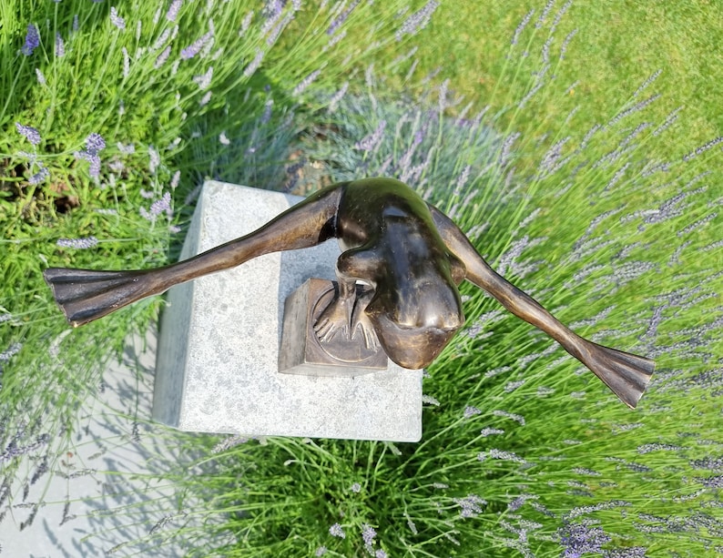 Grenouille acrobatique Grenouille en bronze Grenouille de décoration de jardin et de maison image 10