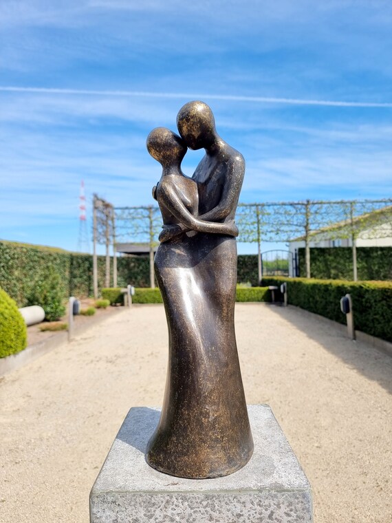 Bronze Garden Sculpture of an Embracing Couple Abstract and Etsy