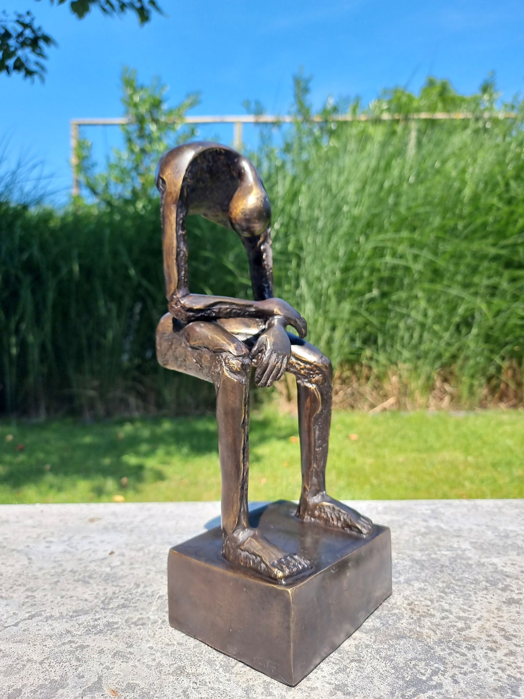 Modern Bronze Sculpture Seated Bronze Sculpture Seated Giant Abstract