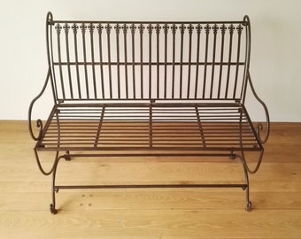 Wrought iron garden bench