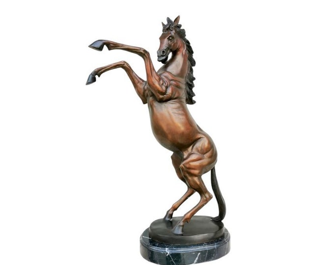 Large rearing horse - Large bronze horse statue