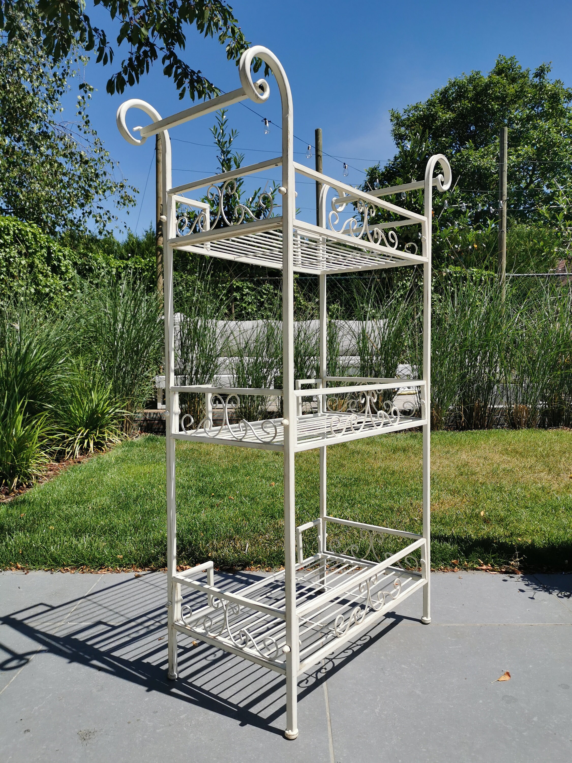 Wrought iron garden rack Flower rack garden and patio furniture and