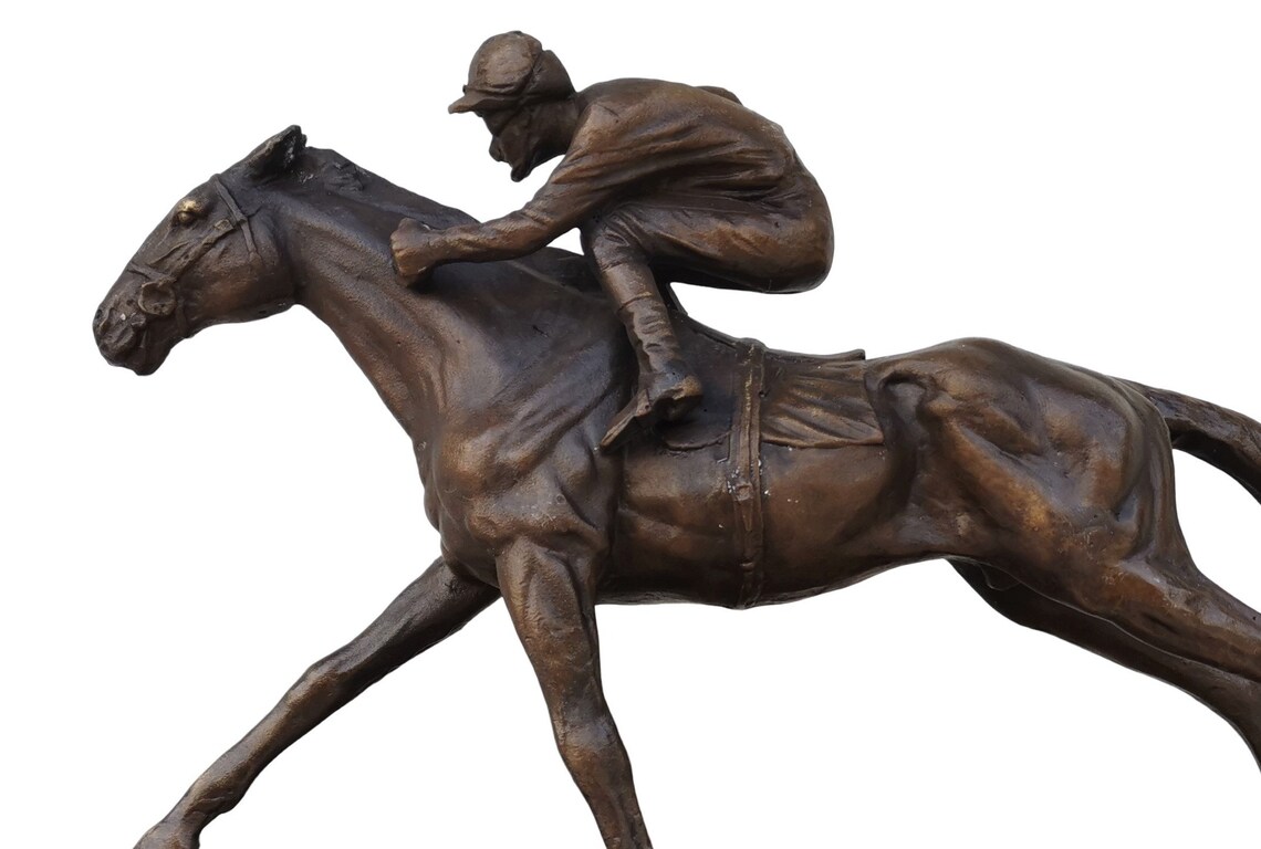 Bronze Racing Horse Jockey on Horseback - Etsy