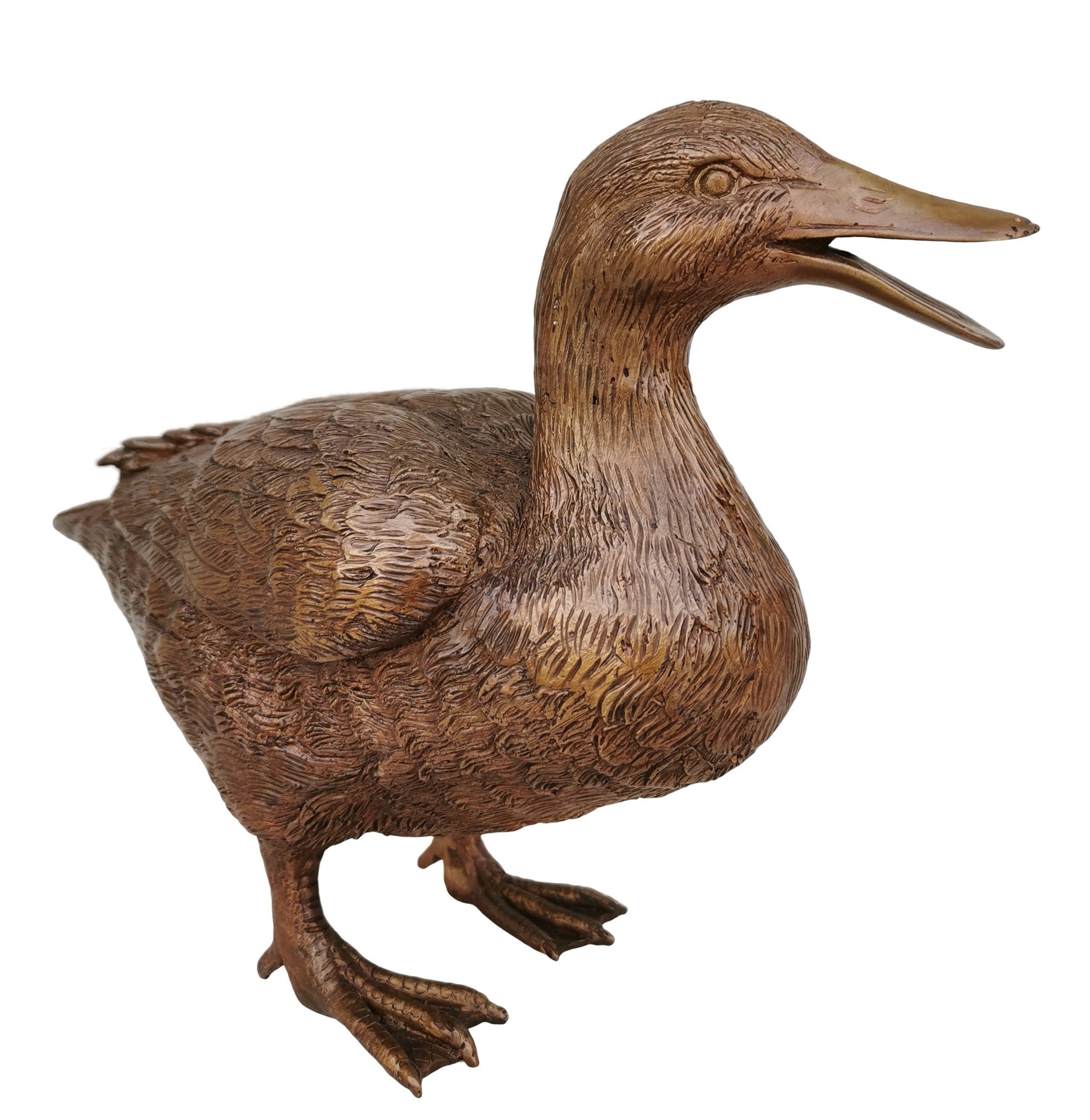 Bronze sculpture of a duck