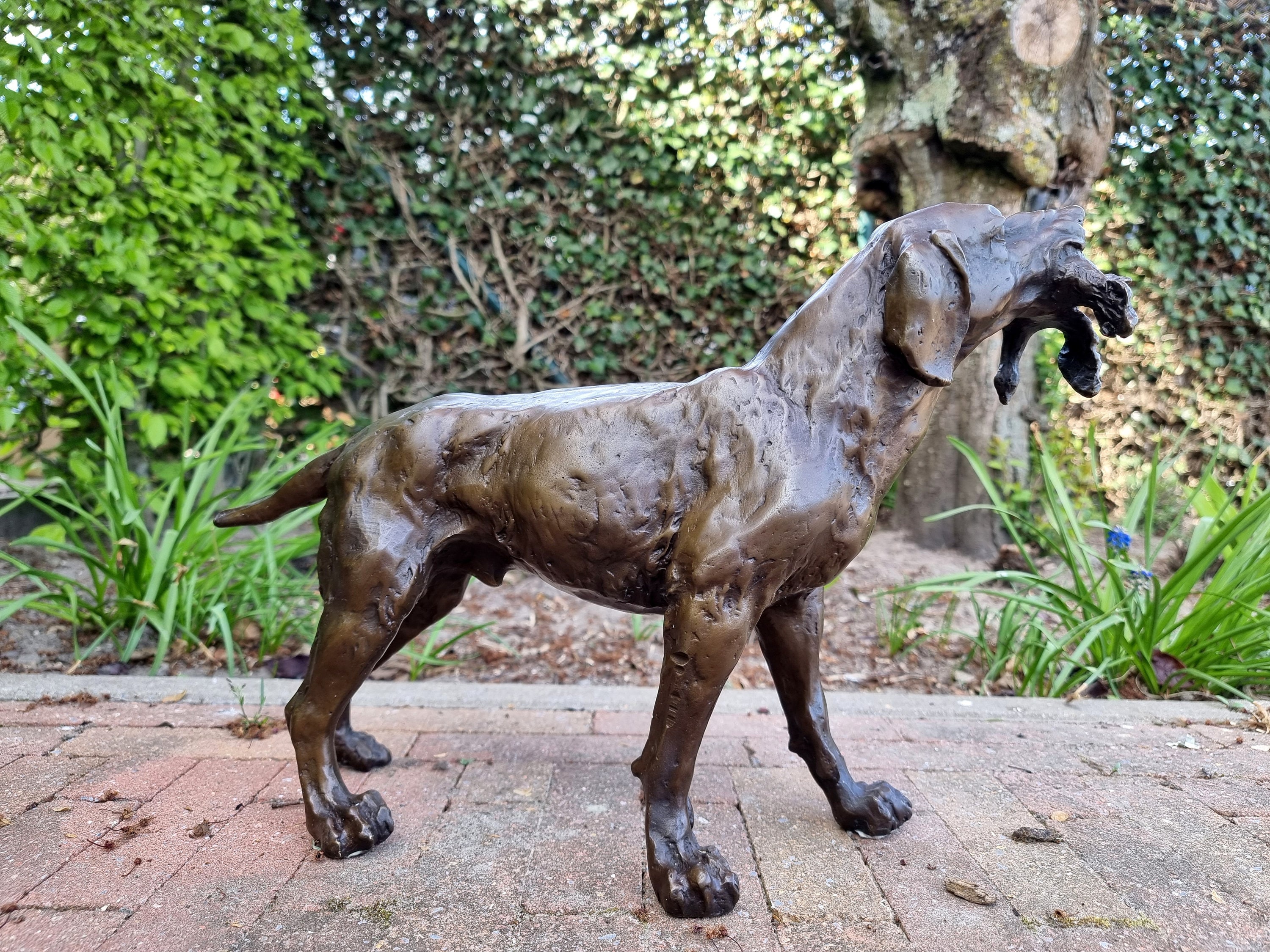 Bronze Hunting Dog Freestanding Bronze Sculpture Etsy