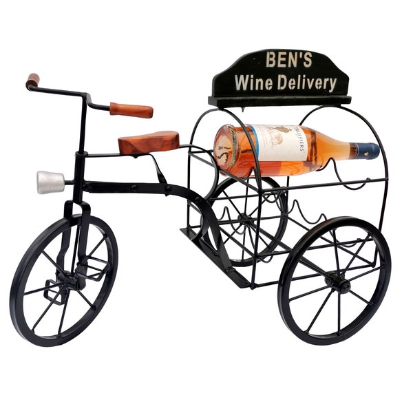 Original wine rack in the shape of a tricycle