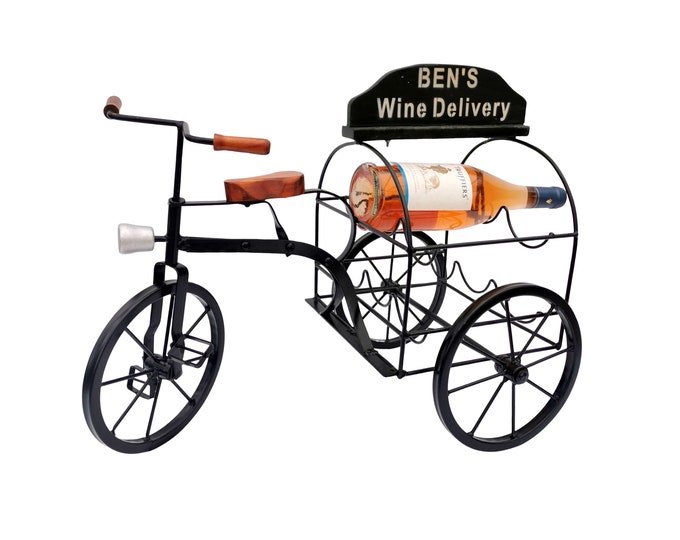 Original wine rack in the shape of a tricycle