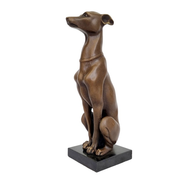 Chien de chasse en bronze - Lévrier en bronze - figures de chien en bronze - Barzoï - Idée cadeau en bronze