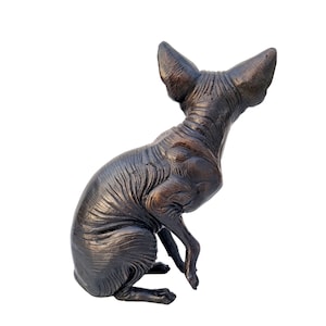 Bronze Sphynx Cat Lifelike Detailed Bronze Cats image 5