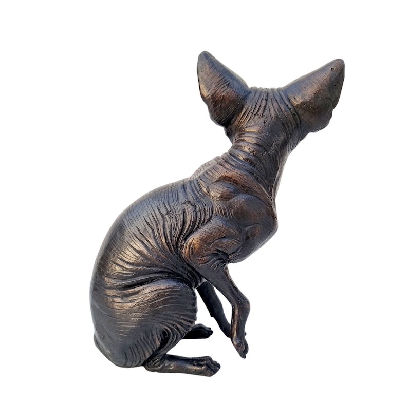 Bronze Sphynx Cat Lifelike Detailed Bronze Cats image 5