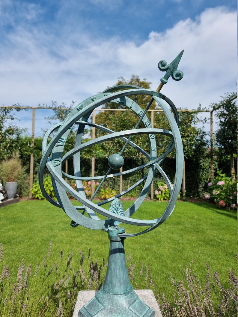 Bronze Sundial Garden Sculpture Large Armillary Etsy