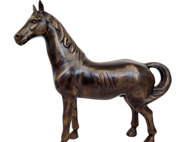 Decorative bronze horse - Freestanding horse figure - gift idea horse lover - charming bronze horse - cottage home decoration