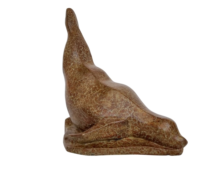 Modernist bronze seal - Crawling seal - Vintage bronze sculpture - Decorative artwork - bronze gift idea