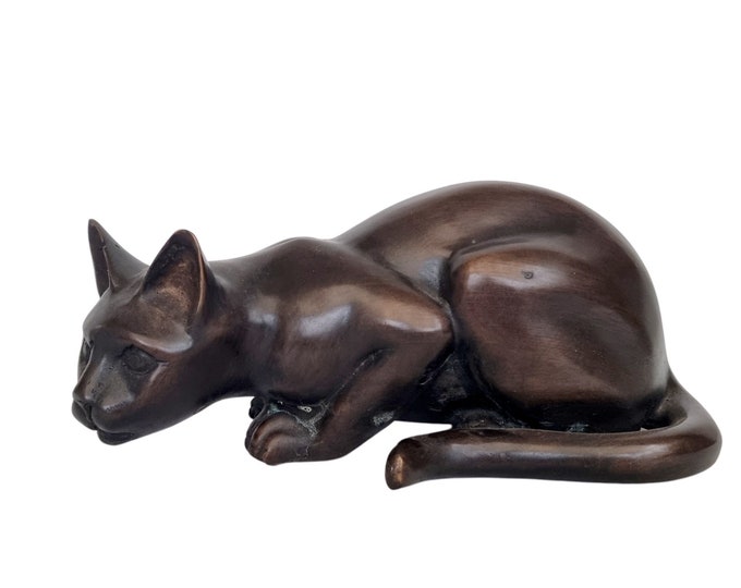 Curious cat in bronze - bronze cat - Keepsake for pet - Gift for cat lover - Cat and cat - Windowsill sculpture