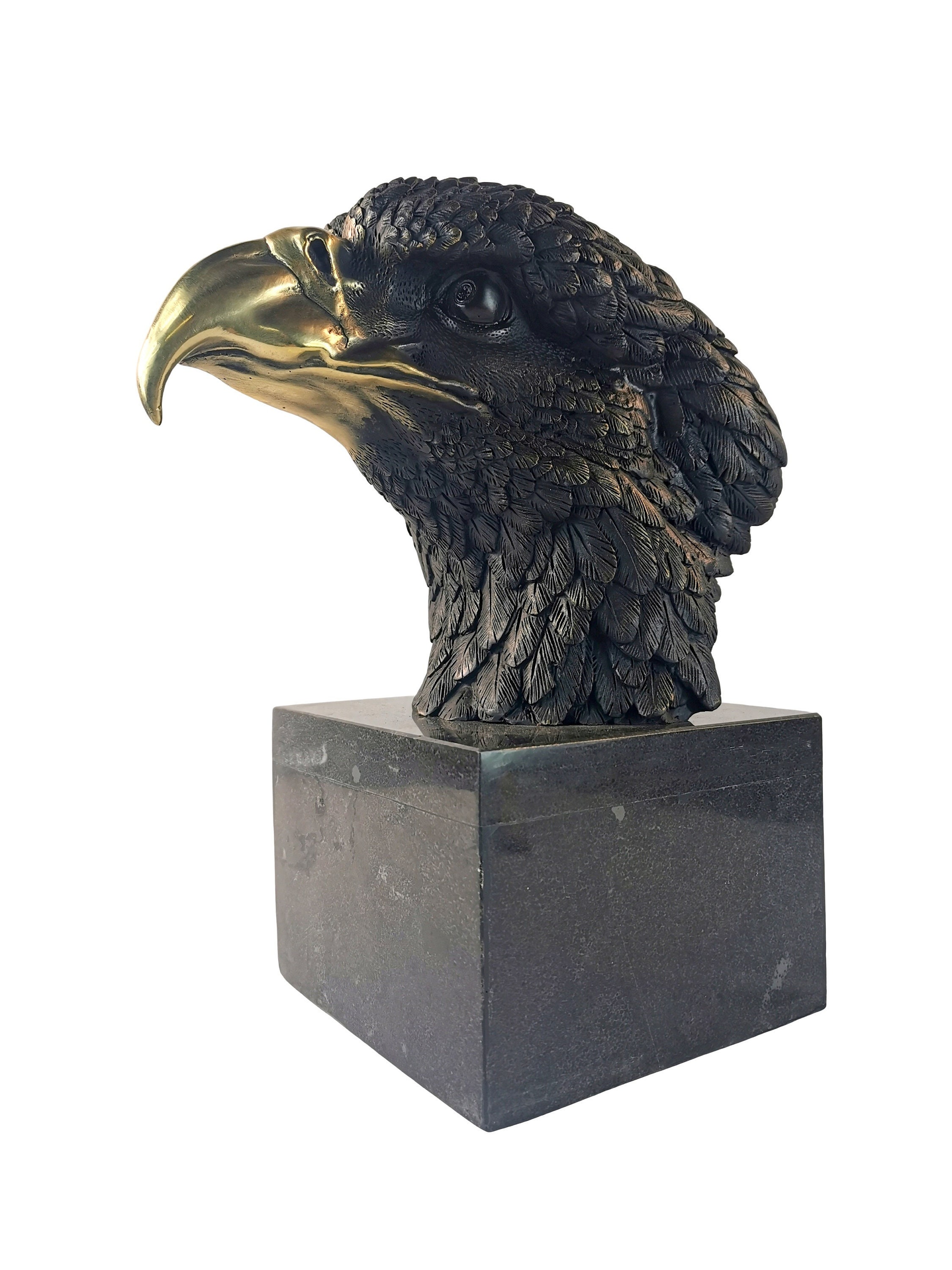 Large eagle sculpture Eagle head Bronze eclectic art