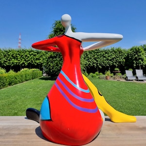 Œuvre d'art contemporaine d'une femme méditante Décoration intérieure colorée Décoration de jardin moderne image 10