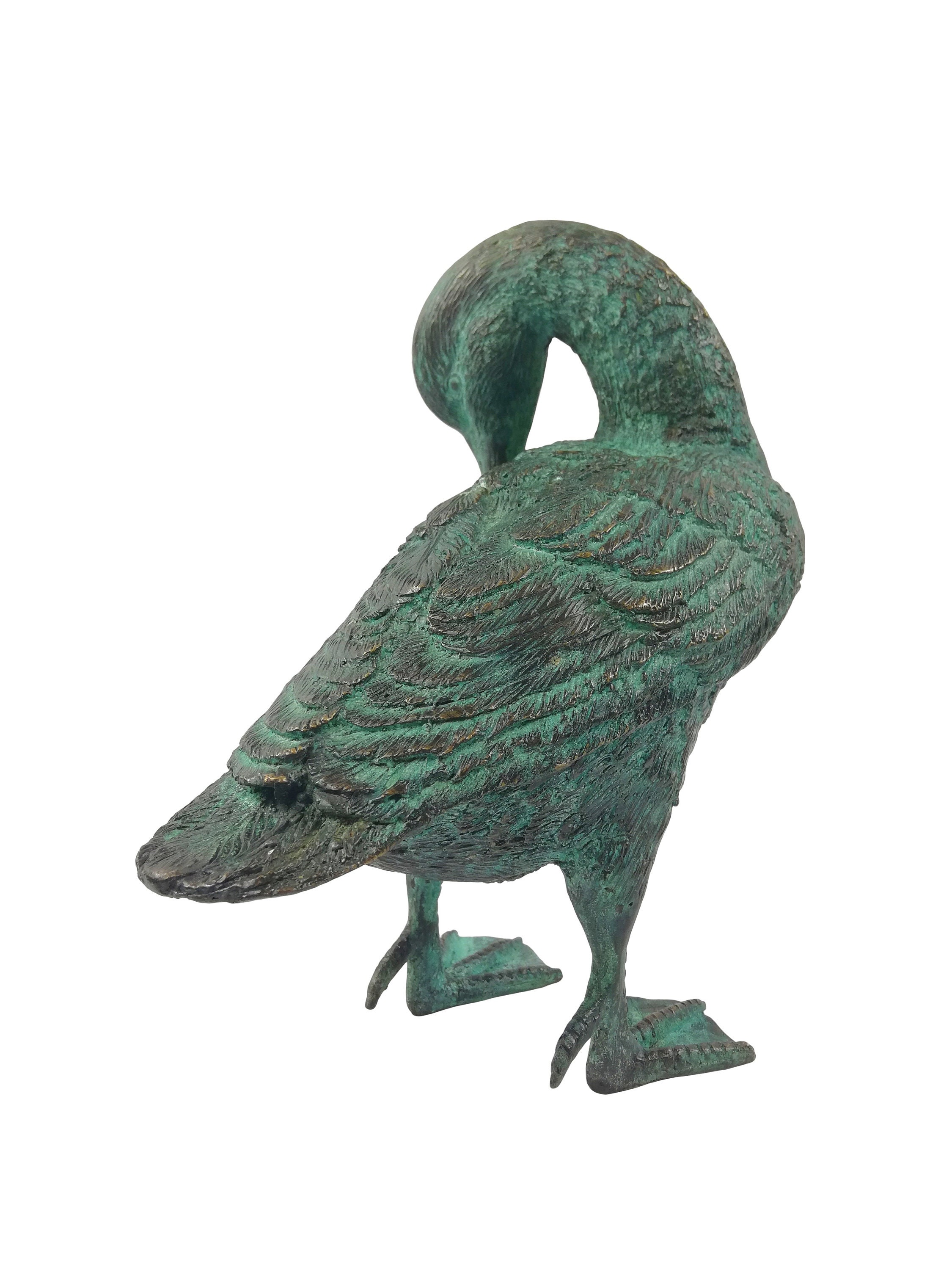 Bronze sculpture of a duck