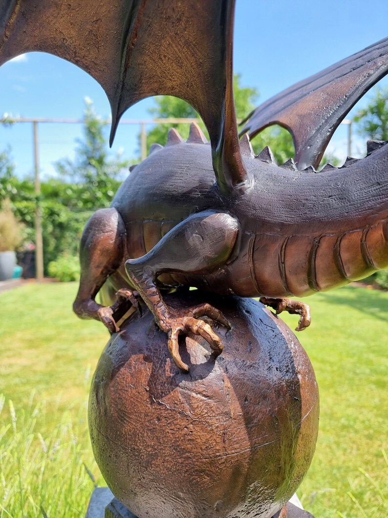 Very Large Bronze Dragon Garden Fountain Bronze Dragon Etsy