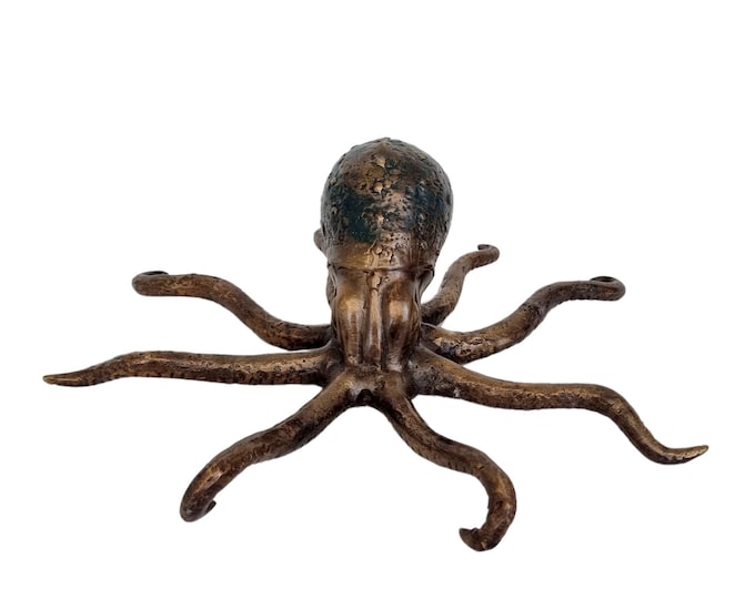 Bronze octopus - Alien appearance - Special bronze squid - Sea animals - Alien life forms - Eye-catcher decoration - sea hut artwork