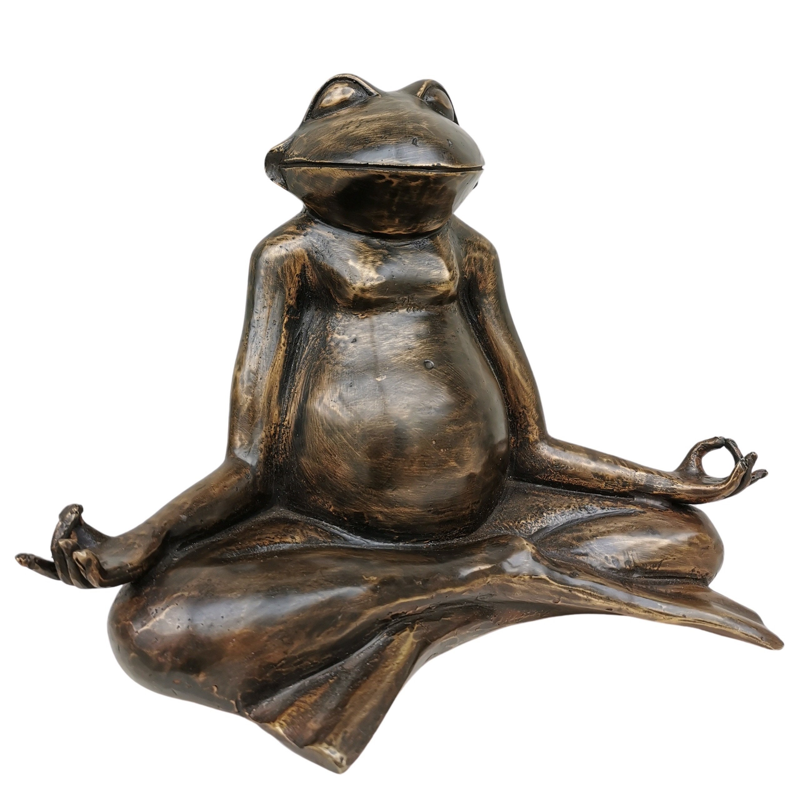 clearance orders Meditation Meditating - frog Yoga Metal - Sculpture Yoga  statue Green Frog - Garden Animal Yoga 