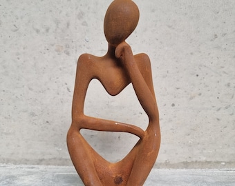 Abstrakte Eisenfigur - Denkender Mensch - Zeitgenössische Skulpturen - Emotionale Dekoration