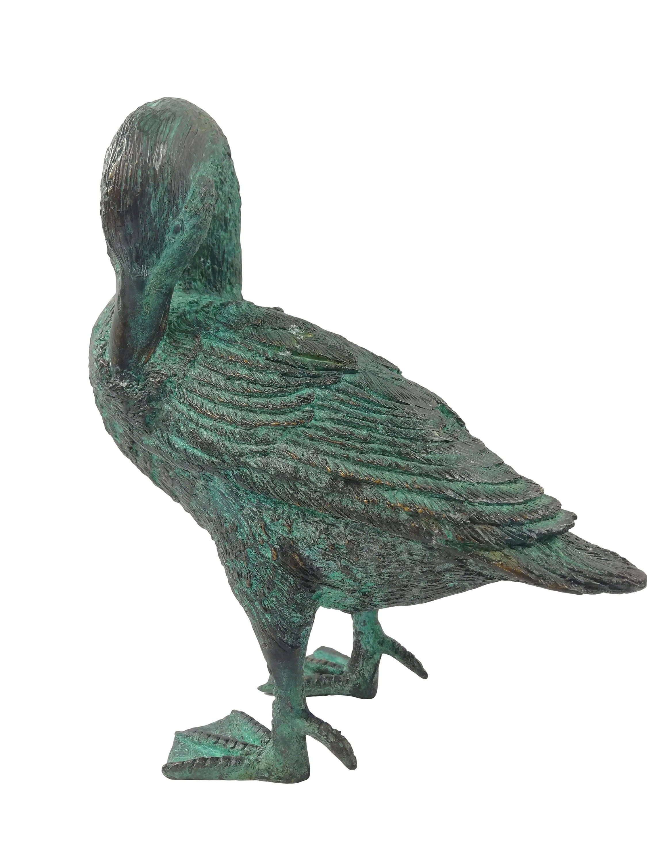 Bronze sculpture of a duck