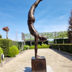 Beautiful bronze acrobat Bronze athlete gymnast Modern bronze works of art image 9