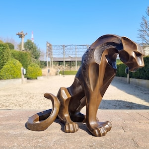 14inch, Huge Brass Wild Ferocious Leopard, Africa Animal Statue Sculpture  VTG Style Jaguar Cheetah Miniature Figure Figurine 金钱豹 风水 Fengshui -   Canada
