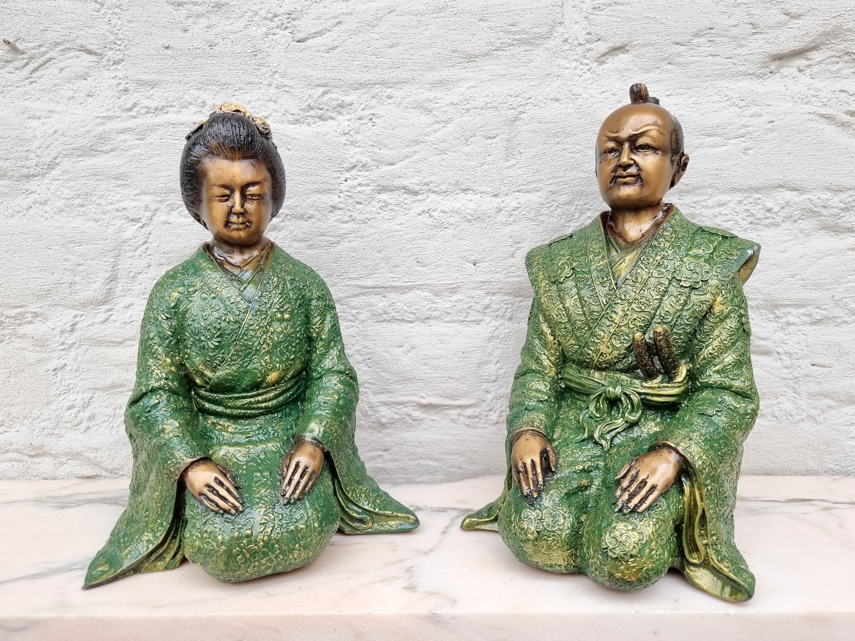 Japanese bronzes Samurai sculptures Asian bronze art