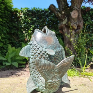 Bronze Fish fountain - Fish water spitter - bronze fish - Pond and garden decoration - Water features garden