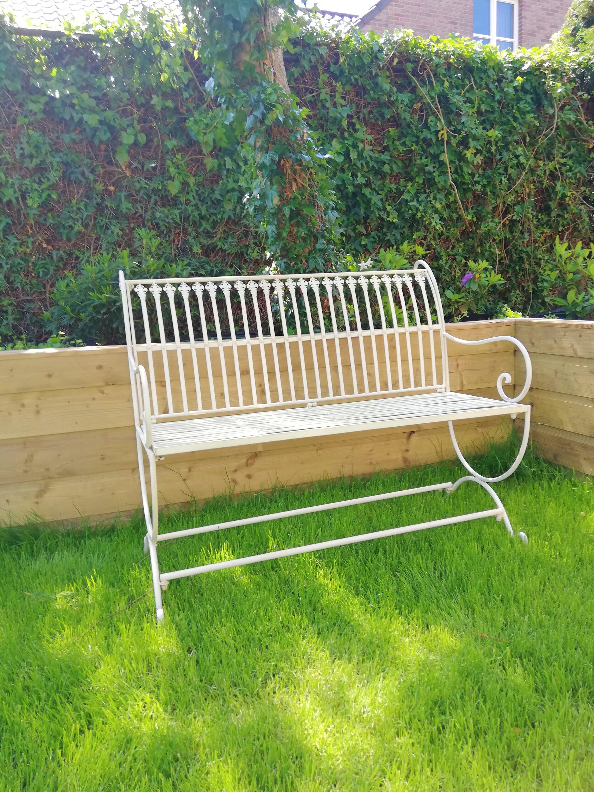 Wrought iron garden bench