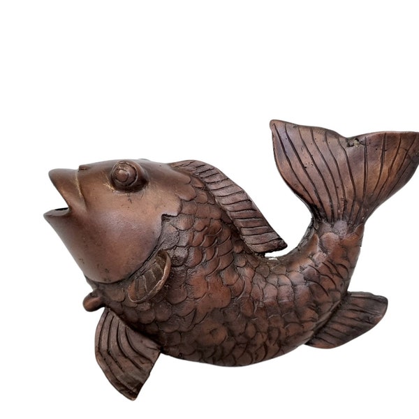 Bronze fish - Fortune fish statue  - bronze animals - bronze nautical decoration - Goldfish carp - Bronze fishing device