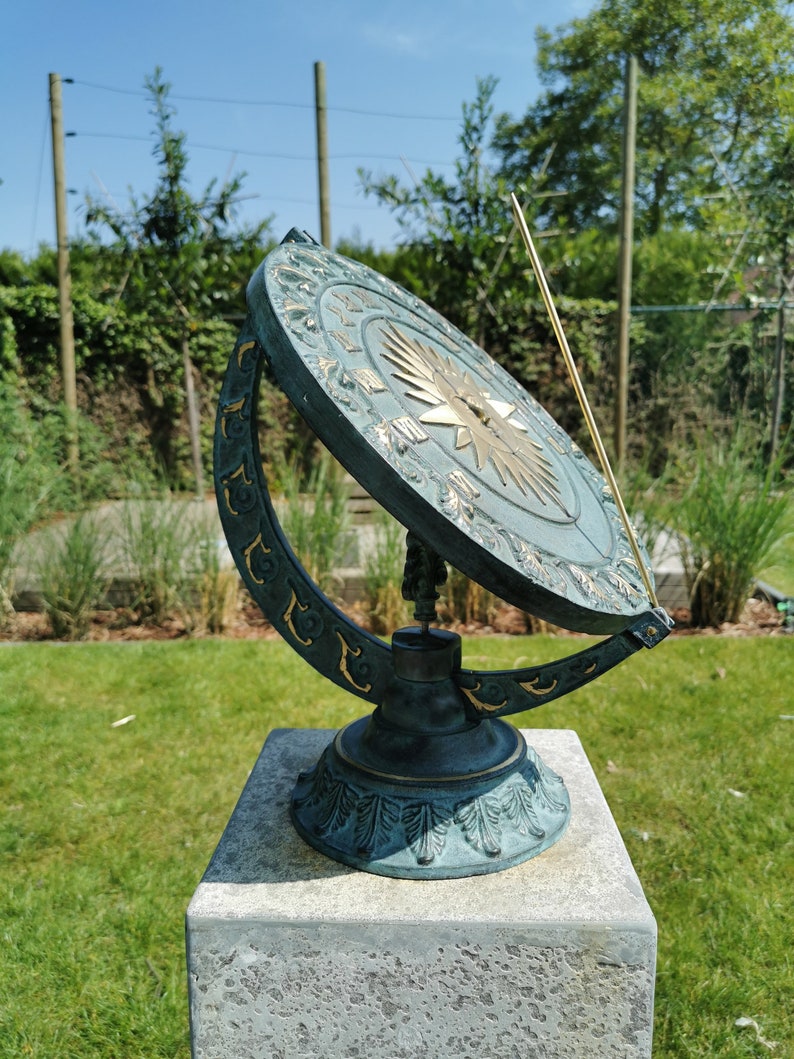 Bronze Sundial Garden Sculpture Armillary Etsy