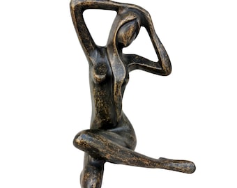 Abstract bronze sculpture of a lady