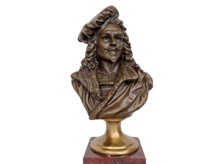 Classical bronze bust - gift idea for painter - classical painting connoisseur - Rembrandt - self-portrait in bronze