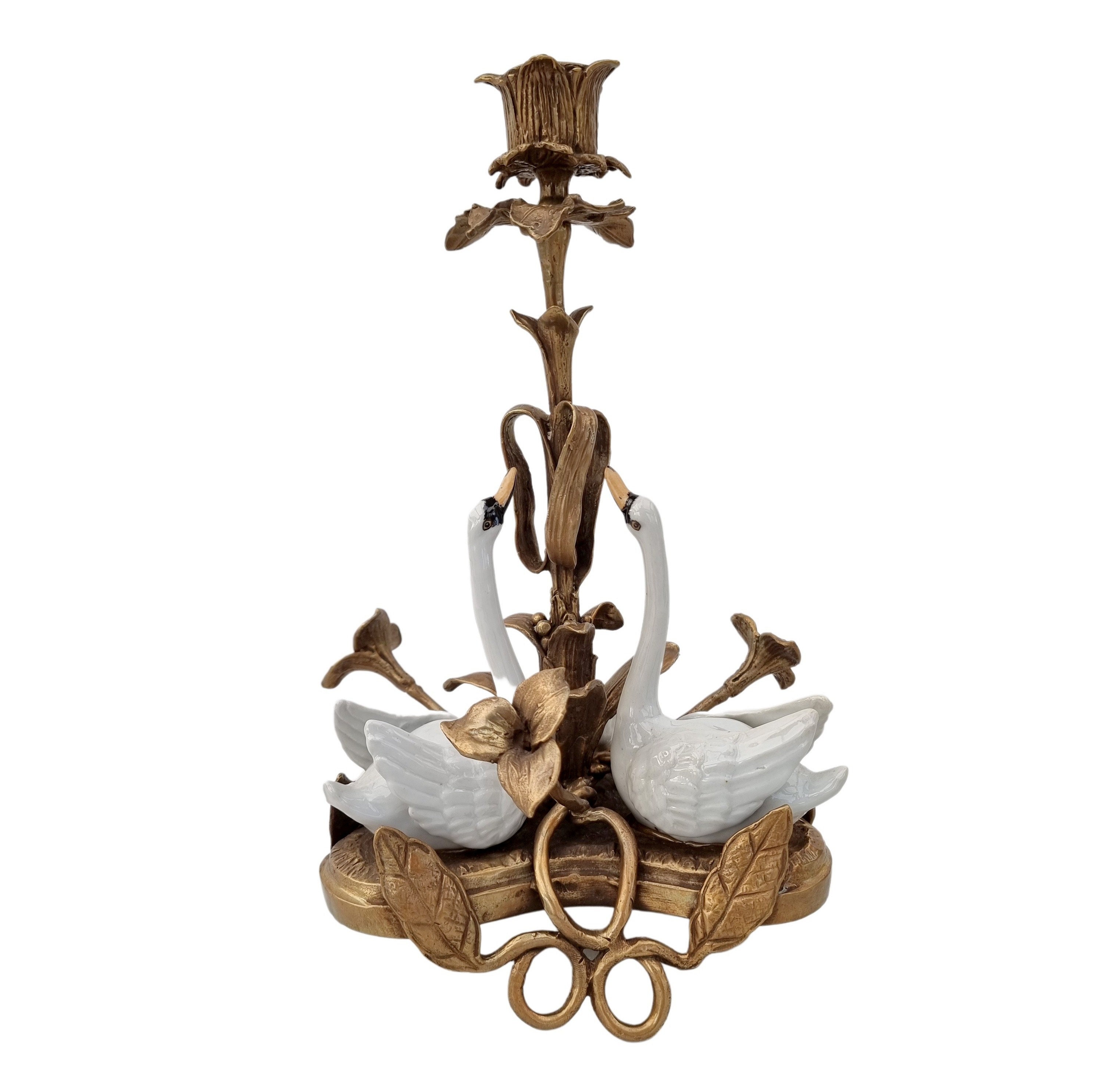 Centerpiece candlestick Table candlestick Bronze candle holder with