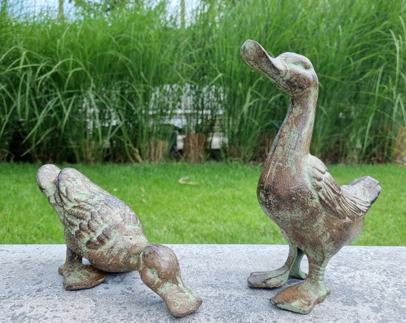 Gusseisen Ente Statue Enten Figur Skulptur Haus und Garten Dekor