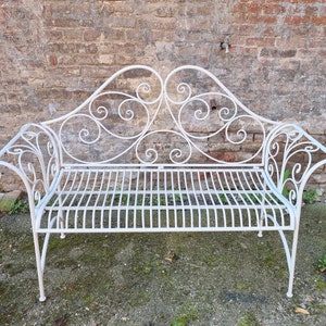 Wrought iron garden bench Patio bench Decorative garden bench image 1