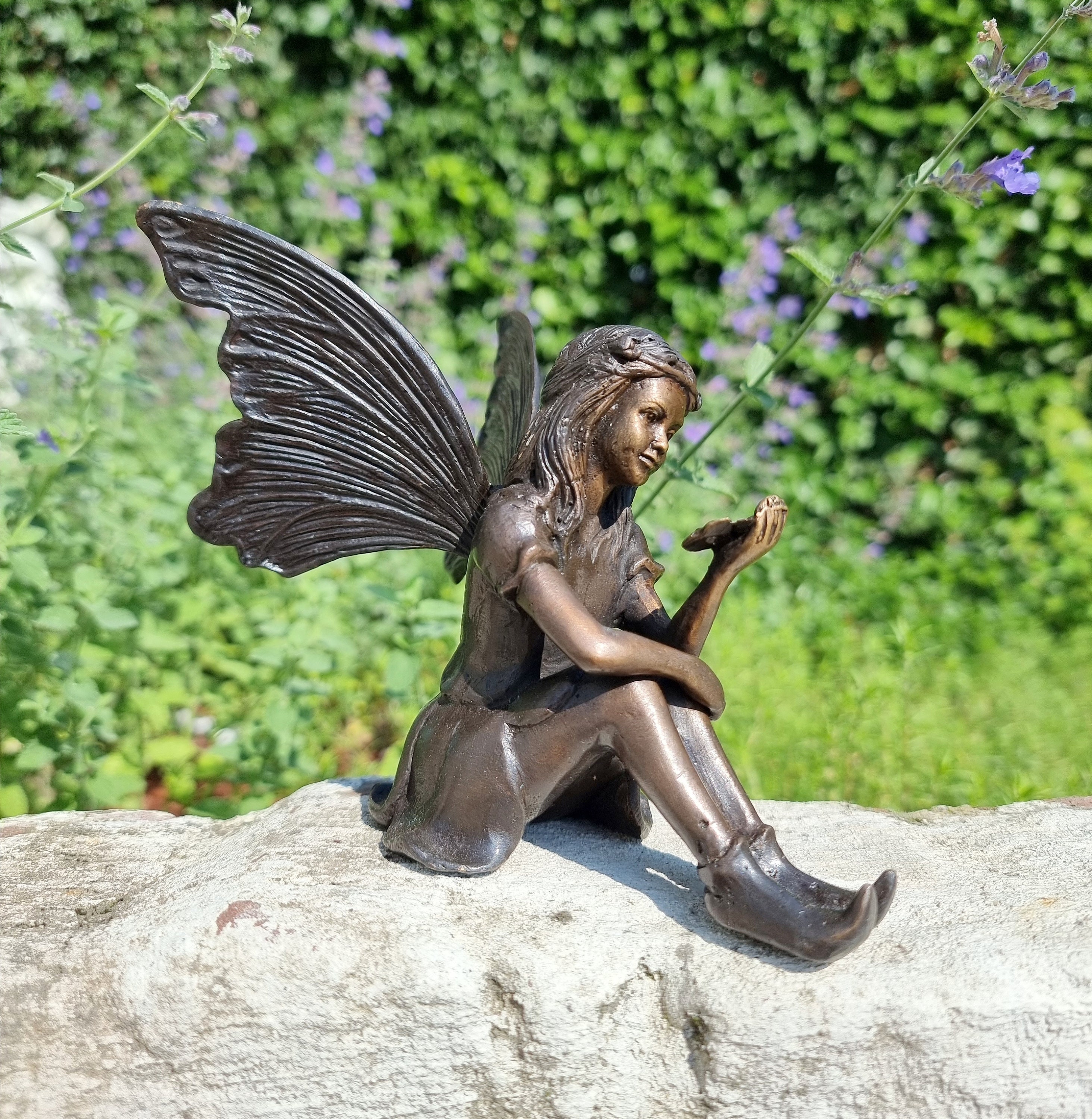 Bronze garden fairy little bronze elf Bronze fairy Gift Etsy