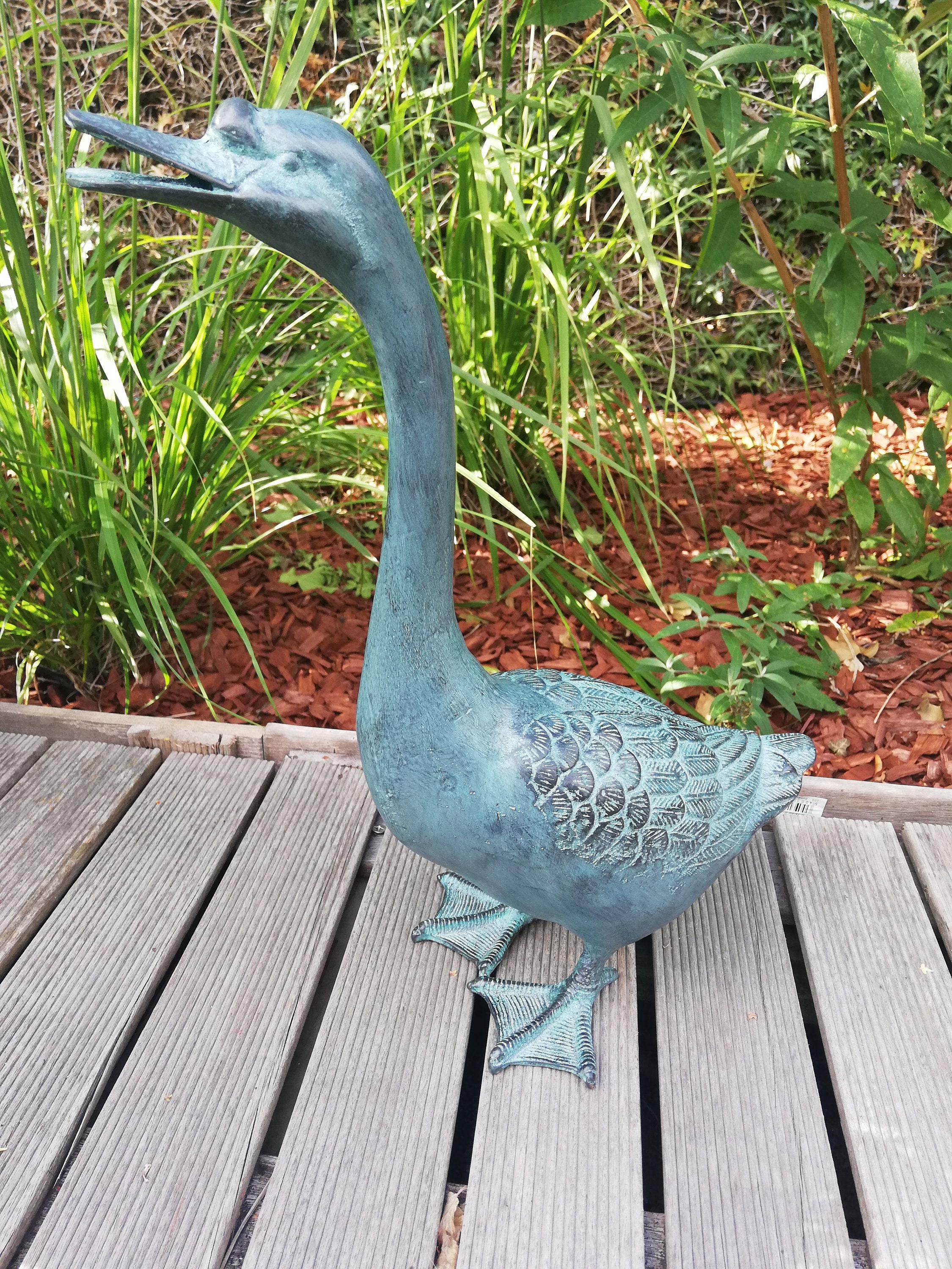 Bronze Garden Sculpture of a Goose Etsy UK