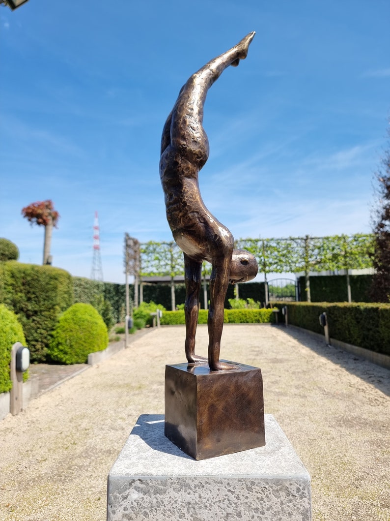 Beautiful bronze acrobat Bronze athlete gymnast Modern bronze works of art image 8