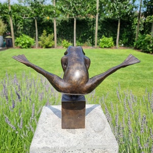 Grenouille acrobatique Grenouille en bronze Grenouille de décoration de jardin et de maison image 7