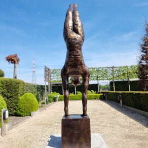 Beautiful bronze acrobat Bronze athlete gymnast Modern bronze works of art image 7